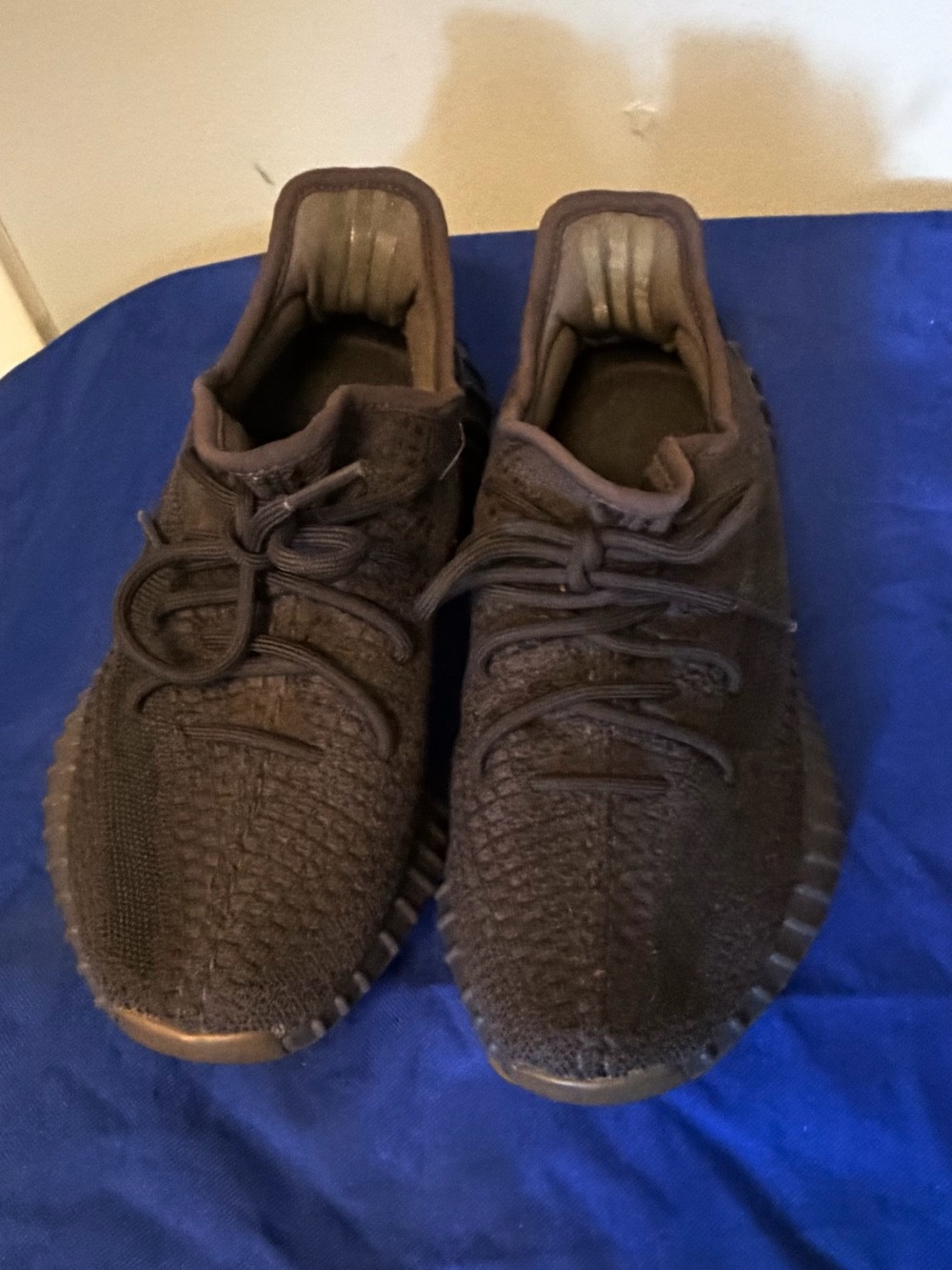 YEEZY Men's Black Knit Athletic Sneakers